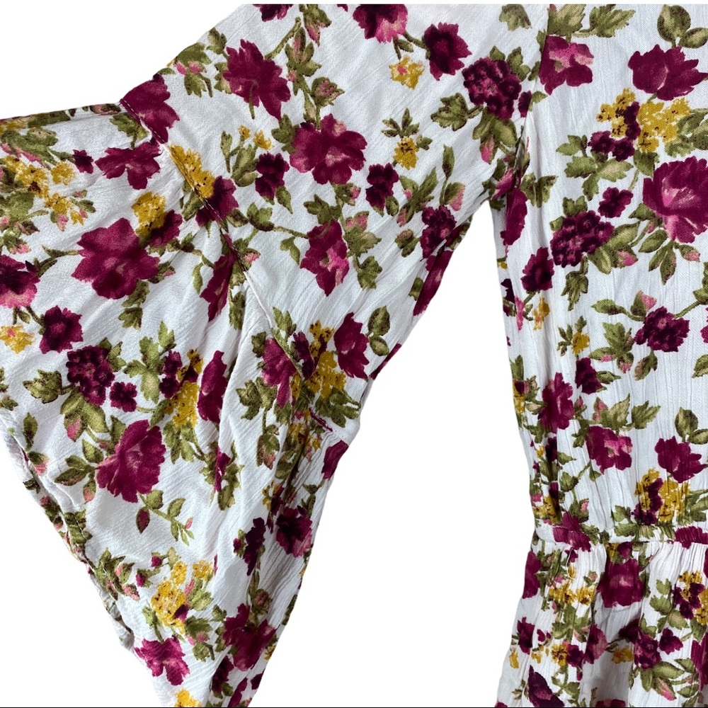 American Eagle AEO White Pink Floral Romper XS - Picture 5 of 14